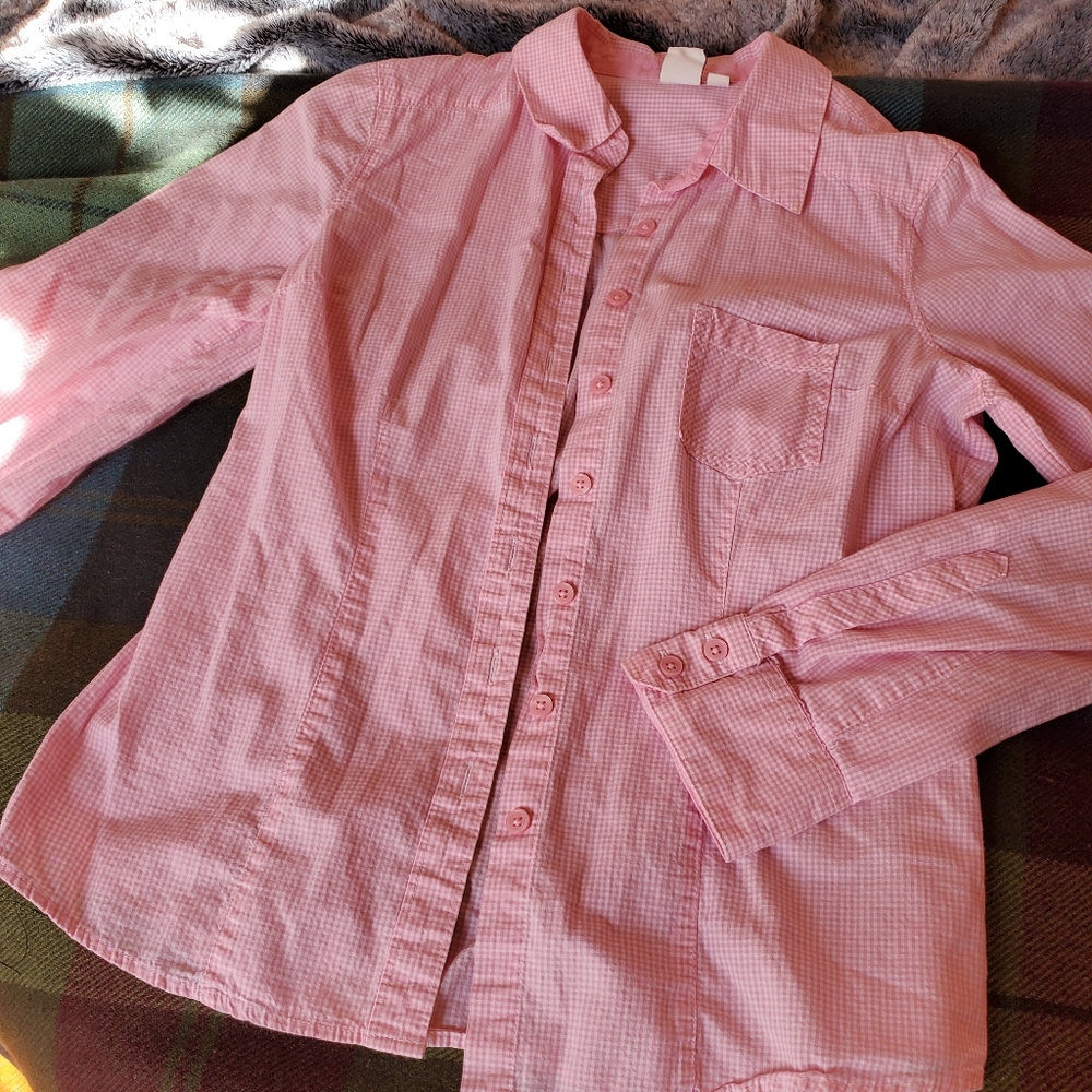 Pink Gingham Button Down Shirt